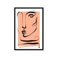 Picture of Peach Portait Line Art _GroupedProduct_Rectangle_Portrait_Framed_Matted_