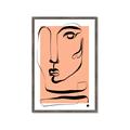 Picture of Peach Portait Line Art _GroupedProduct_Rectangle_Portrait_Framed_Matted_