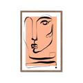 Picture of Peach Portait Line Art _GroupedProduct_Rectangle_Portrait_Framed_Matted_