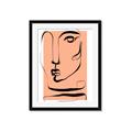 Picture of Peach Portait Line Art _GroupedProduct_Rectangle_Portrait_Framed_Matted_