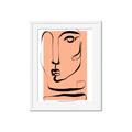 Picture of Peach Portait Line Art _GroupedProduct_Rectangle_Portrait_Framed_Matted_
