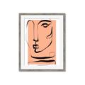 Picture of Peach Portait Line Art _GroupedProduct_Rectangle_Portrait_Framed_Matted_