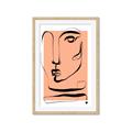 Picture of Peach Portait Line Art _GroupedProduct_Rectangle_Portrait_Framed_Matted_