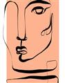 Picture of Peach Portait Line Art _GroupedProduct_Rectangle_Portrait_Unframed_Print_Only_