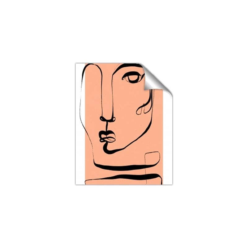 Picture of Peach Portait Line Art _GroupedProduct_Rectangle_Portrait_Unframed_Print_Only_