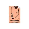 Picture of Peach Portait Line Art _GroupedProduct_Rectangle_Portrait_Unframed_Print_Only_