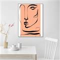 Picture of Peach Portait Line Art _GroupedProduct_Rectangle_Portrait_Canvas_Framed_