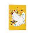 Picture of Bird in Floral Yellow Abstraction _GroupedProduct_Rectangle_Portrait_Canvas_
