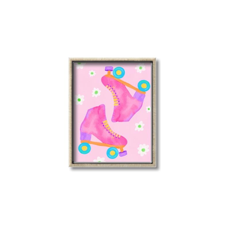 Picture of Pink Roller Skates _GroupedProduct_Rectangle_Portrait_Canvas_Framed_