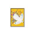 Picture of Bird in Floral Yellow Abstraction _GroupedProduct_Rectangle_Portrait_Canvas_Framed_