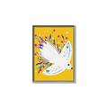 Picture of Bird in Floral Yellow Abstraction _GroupedProduct_Rectangle_Portrait_Canvas_Framed_