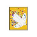 Picture of Bird in Floral Yellow Abstraction _GroupedProduct_Rectangle_Portrait_Canvas_Framed_