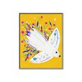 Picture of Bird in Floral Yellow Abstraction _GroupedProduct_Rectangle_Portrait_Canvas_Framed_