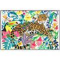 Picture of Vibrant Fusion Jaguar _GroupedProduct_Rectangle_Landscape_Canvas_Framed_