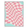 Picture of Pink Checkered Symphony _GroupedProduct_Rectangle_Portrait_Canvas_Framed_