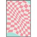 Picture of Pink Checkered Symphony _GroupedProduct_Rectangle_Portrait_Canvas_Framed_