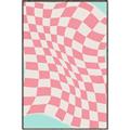 Picture of Pink Checkered Symphony _GroupedProduct_Rectangle_Portrait_Canvas_Framed_