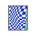 Picture of Blue Checkered Symphony _GroupedProduct_Rectangle_Portrait_Canvas_Framed_