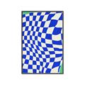 Picture of Blue Checkered Symphony _GroupedProduct_Rectangle_Portrait_Canvas_Framed_