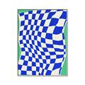Picture of Blue Checkered Symphony _GroupedProduct_Rectangle_Portrait_Canvas_Framed_