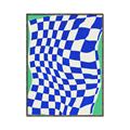 Picture of Blue Checkered Symphony _GroupedProduct_Rectangle_Portrait_Canvas_Framed_