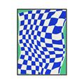 Picture of Blue Checkered Symphony _GroupedProduct_Rectangle_Portrait_Canvas_Framed_