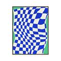 Picture of Blue Checkered Symphony _GroupedProduct_Rectangle_Portrait_Canvas_Framed_