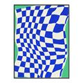 Picture of Blue Checkered Symphony _GroupedProduct_Rectangle_Portrait_Canvas_Framed_