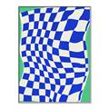 Picture of Blue Checkered Symphony _GroupedProduct_Rectangle_Portrait_Canvas_Framed_