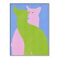 Picture of Optical Cat Duo _GroupedProduct_Rectangle_Portrait_Canvas_Framed_