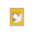 Picture of Bird in Floral Yellow Abstraction _GroupedProduct_Rectangle_Portrait_Framed_Matted_