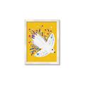 Picture of Bird in Floral Yellow Abstraction _GroupedProduct_Rectangle_Portrait_Framed_Matted_