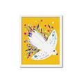 Picture of Bird in Floral Yellow Abstraction _GroupedProduct_Rectangle_Portrait_Framed_Matted_