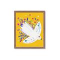 Picture of Bird in Floral Yellow Abstraction _GroupedProduct_Rectangle_Portrait_Framed_Matted_