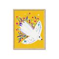 Picture of Bird in Floral Yellow Abstraction _GroupedProduct_Rectangle_Portrait_Framed_Matted_