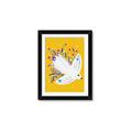 Picture of Bird in Floral Yellow Abstraction _GroupedProduct_Rectangle_Portrait_Framed_Matted_
