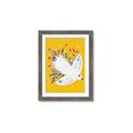Picture of Bird in Floral Yellow Abstraction _GroupedProduct_Rectangle_Portrait_Framed_Matted_