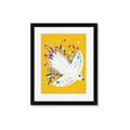 Picture of Bird in Floral Yellow Abstraction _GroupedProduct_Rectangle_Portrait_Framed_Matted_