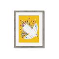 Picture of Bird in Floral Yellow Abstraction _GroupedProduct_Rectangle_Portrait_Framed_Matted_