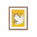 Picture of Bird in Floral Yellow Abstraction _GroupedProduct_Rectangle_Portrait_Framed_Matted_