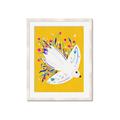 Picture of Bird in Floral Yellow Abstraction _GroupedProduct_Rectangle_Portrait_Framed_Matted_