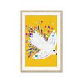 Picture of Bird in Floral Yellow Abstraction _GroupedProduct_Rectangle_Portrait_Framed_Matted_