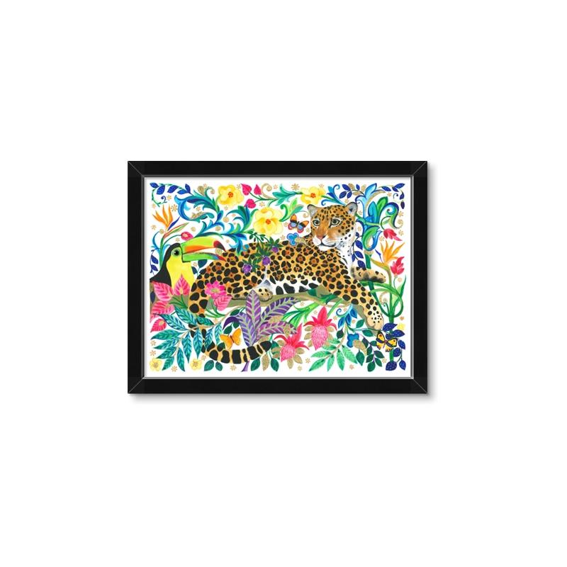 Picture of Vibrant Fusion Jaguar _GroupedProduct_Rectangle_Landscape_Framed_Matted_