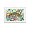 Picture of Vibrant Fusion Jaguar _GroupedProduct_Rectangle_Landscape_Framed_Matted_