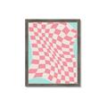 Picture of Pink Checkered Symphony _GroupedProduct_Rectangle_Portrait_Framed_Matted_