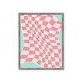 Picture of Pink Checkered Symphony _GroupedProduct_Rectangle_Portrait_Framed_Matted_