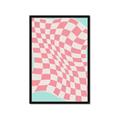 Picture of Pink Checkered Symphony _GroupedProduct_Rectangle_Portrait_Framed_Matted_