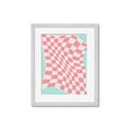 Picture of Pink Checkered Symphony _GroupedProduct_Rectangle_Portrait_Framed_Matted_