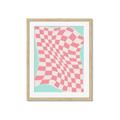 Picture of Pink Checkered Symphony _GroupedProduct_Rectangle_Portrait_Framed_Matted_
