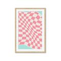 Picture of Pink Checkered Symphony _GroupedProduct_Rectangle_Portrait_Framed_Matted_
